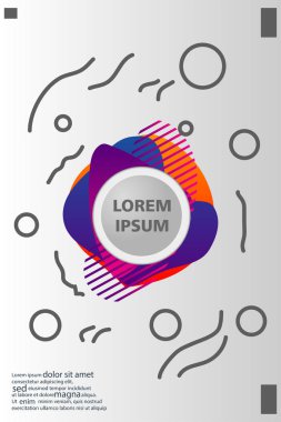 Memphis tarzı kitap tasarım koleksiyonu renkli şablonlarıyla geometrik şekiller, trendy Memphis desenlerle 80's-90's moda. reklam, davet, sunu izole vektör çizim için Ideal