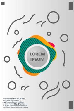 Memphis tarzı kitap tasarım koleksiyonu renkli şablonlarıyla geometrik şekiller, trendy Memphis desenlerle 80's-90's moda. reklam, davet, sunu izole vektör çizim için Ideal