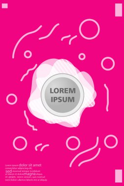 Memphis tarzı kitap tasarım koleksiyonu renkli şablonlarıyla geometrik şekiller, trendy Memphis desenlerle 80's-90's moda. reklam, davet, sunu izole vektör çizim için Ideal