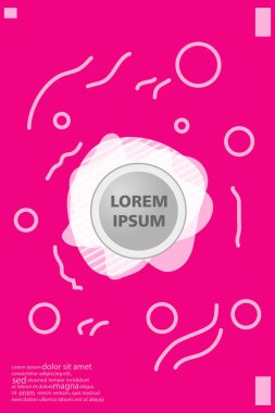 Memphis tarzı kitap tasarım koleksiyonu renkli şablonlarıyla geometrik şekiller, trendy Memphis desenlerle 80's-90's moda. reklam, davet, sunu izole vektör çizim için Ideal