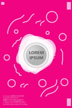 Memphis tarzı kitap tasarım koleksiyonu renkli şablonlarıyla geometrik şekiller, trendy Memphis desenlerle 80's-90's moda. reklam, davet, sunu izole vektör çizim için Ideal