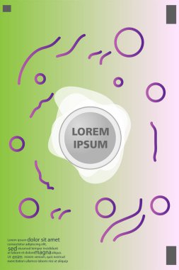 Memphis tarzı kitap tasarım koleksiyonu renkli şablonlarıyla geometrik şekiller, trendy Memphis desenlerle 80's-90's moda. reklam, davet, sunu izole vektör çizim için Ideal