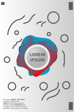 Memphis tarzı kitap tasarım koleksiyonu renkli şablonlarıyla geometrik şekiller, trendy Memphis desenlerle 80's-90's moda. reklam, davet, sunu izole vektör çizim için Ideal