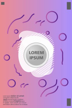 Memphis tarzı kitap tasarım koleksiyonu renkli şablonlarıyla geometrik şekiller, trendy Memphis desenlerle 80's-90's moda. reklam, davet, sunu izole vektör çizim için Ideal