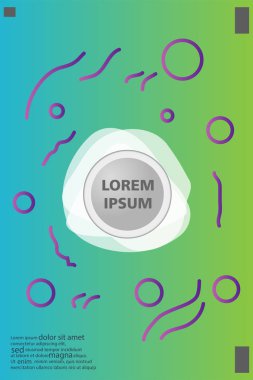 Memphis tarzı kitap tasarım koleksiyonu renkli şablonlarıyla geometrik şekiller, trendy Memphis desenlerle 80's-90's moda. reklam, davet, sunu izole vektör çizim için Ideal