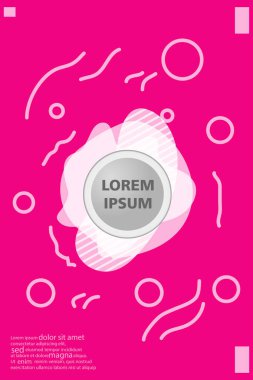 Memphis tarzı kitap tasarım koleksiyonu renkli şablonlarıyla geometrik şekiller, trendy Memphis desenlerle 80's-90's moda. reklam, davet, sunu izole vektör çizim için Ideal