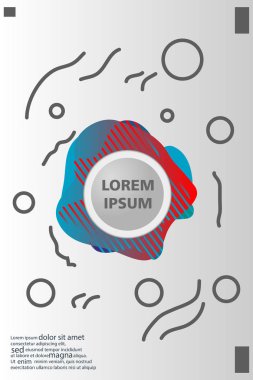 Memphis tarzı kitap tasarım koleksiyonu renkli şablonlarıyla geometrik şekiller, trendy Memphis desenlerle 80's-90's moda. reklam, davet, sunu izole vektör çizim için Ideal