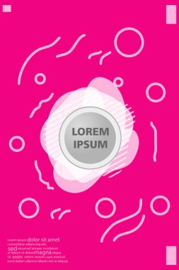 Memphis tarzı kitap tasarım koleksiyonu renkli şablonlarıyla geometrik şekiller, trendy Memphis desenlerle 80's-90's moda. reklam, davet, sunu izole vektör çizim için Ideal