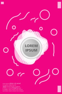 Memphis tarzı kitap tasarım koleksiyonu renkli şablonlarıyla geometrik şekiller, trendy Memphis desenlerle 80's-90's moda. reklam, davet, sunu izole vektör çizim için Ideal