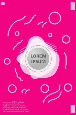 Memphis tarzı kitap tasarım koleksiyonu renkli şablonlarıyla geometrik şekiller, trendy Memphis desenlerle 80's-90's moda. reklam, davet, sunu izole vektör çizim için Ideal