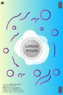 Memphis tarzı kitap tasarım koleksiyonu renkli şablonlarıyla geometrik şekiller, trendy Memphis desenlerle 80's-90's moda. reklam, davet, sunu izole vektör çizim için Ideal