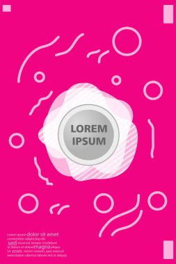 Memphis tarzı kitap tasarım koleksiyonu renkli şablonlarıyla geometrik şekiller, trendy Memphis desenlerle 80's-90's moda. reklam, davet, sunu izole vektör çizim için Ideal