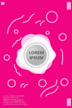 Memphis tarzı kitap tasarım koleksiyonu renkli şablonlarıyla geometrik şekiller, trendy Memphis desenlerle 80's-90's moda. reklam, davet, sunu izole vektör çizim için Ideal