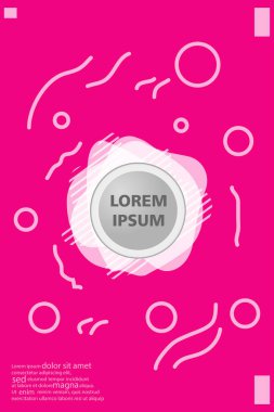 Memphis tarzı kitap tasarım koleksiyonu renkli şablonlarıyla geometrik şekiller, trendy Memphis desenlerle 80's-90's moda. reklam, davet, sunu izole vektör çizim için Ideal