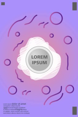 Memphis tarzı kitap tasarım koleksiyonu renkli şablonlarıyla geometrik şekiller, trendy Memphis desenlerle 80's-90's moda. reklam, davet, sunu izole vektör çizim için Ideal