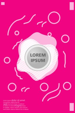 Memphis tarzı kitap tasarım koleksiyonu renkli şablonlarıyla geometrik şekiller, trendy Memphis desenlerle 80's-90's moda. reklam, davet, sunu izole vektör çizim için Ideal