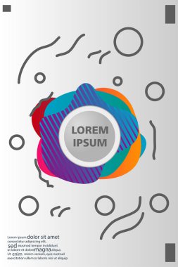 Memphis tarzı kitap tasarım koleksiyonu renkli şablonlarıyla geometrik şekiller, trendy Memphis desenlerle 80's-90's moda. reklam, davet, sunu izole vektör çizim için Ideal