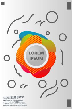 Memphis tarzı kitap tasarım koleksiyonu renkli şablonlarıyla geometrik şekiller, trendy Memphis desenlerle 80's-90's moda. reklam, davet, sunu izole vektör çizim için Ideal