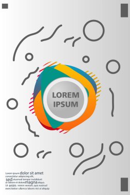 Memphis tarzı kitap tasarım koleksiyonu renkli şablonlarıyla geometrik şekiller, trendy Memphis desenlerle 80's-90's moda. reklam, davet, sunu izole vektör çizim için Ideal