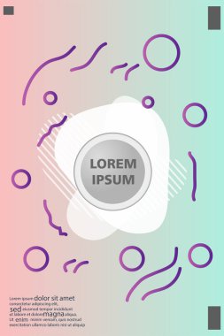 Memphis tarzı kitap tasarım koleksiyonu renkli şablonlarıyla geometrik şekiller, trendy Memphis desenlerle 80's-90's moda. reklam, davet, sunu izole vektör çizim için Ideal