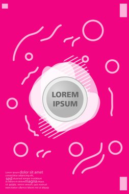 Memphis tarzı kitap tasarım koleksiyonu renkli şablonlarıyla geometrik şekiller, trendy Memphis desenlerle 80's-90's moda. reklam, davet, sunu izole vektör çizim için Ideal