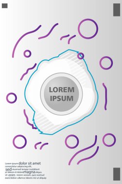 Memphis tarzı kitap tasarım koleksiyonu renkli şablonlarıyla geometrik şekiller, trendy Memphis desenlerle 80's-90's moda. reklam, davet, sunu izole vektör çizim için Ideal