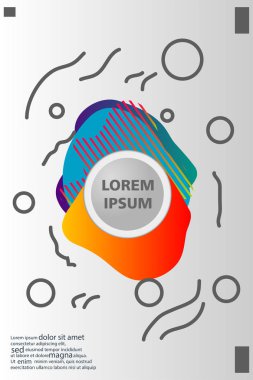 Memphis tarzı kitap tasarım koleksiyonu renkli şablonlarıyla geometrik şekiller, trendy Memphis desenlerle 80's-90's moda. reklam, davet, sunu izole vektör çizim için Ideal