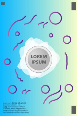 Memphis tarzı kitap tasarım koleksiyonu renkli şablonlarıyla geometrik şekiller, trendy Memphis desenlerle 80's-90's moda. reklam, davet, sunu izole vektör çizim için Ideal