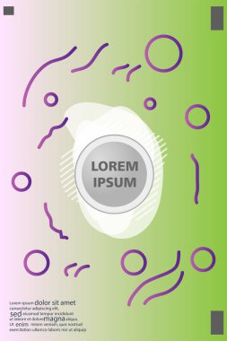 Memphis tarzı kitap tasarım koleksiyonu renkli şablonlarıyla geometrik şekiller, trendy Memphis desenlerle 80's-90's moda. reklam, davet, sunu izole vektör çizim için Ideal