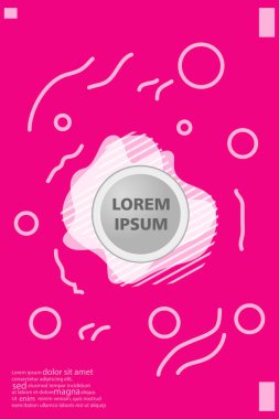 Memphis tarzı kitap tasarım koleksiyonu renkli şablonlarıyla geometrik şekiller, trendy Memphis desenlerle 80's-90's moda. reklam, davet, sunu izole vektör çizim için Ideal