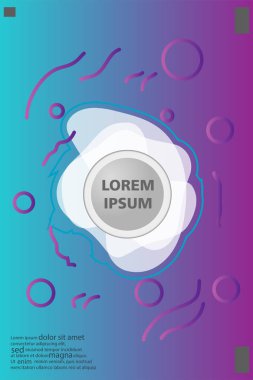 Memphis tarzı kitap tasarım koleksiyonu renkli şablonlarıyla geometrik şekiller, trendy Memphis desenlerle 80's-90's moda. reklam, davet, sunu izole vektör çizim için Ideal