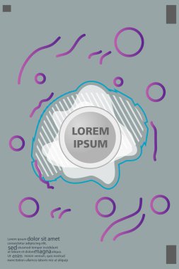 Memphis tarzı kitap tasarım koleksiyonu renkli şablonlarıyla geometrik şekiller, trendy Memphis desenlerle 80's-90's moda. reklam, davet, sunu izole vektör çizim için Ideal