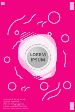 Memphis tarzı kitap tasarım koleksiyonu renkli şablonlarıyla geometrik şekiller, trendy Memphis desenlerle 80's-90's moda. reklam, davet, sunu izole vektör çizim için Ideal