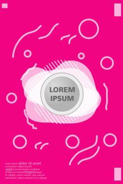 Memphis tarzı kitap tasarım koleksiyonu renkli şablonlarıyla geometrik şekiller, trendy Memphis desenlerle 80's-90's moda. reklam, davet, sunu izole vektör çizim için Ideal