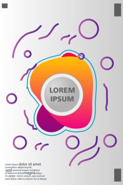 Memphis tarzı kitap tasarım koleksiyonu renkli şablonlarıyla geometrik şekiller, trendy Memphis desenlerle 80's-90's moda. reklam, davet, sunu izole vektör çizim için Ideal