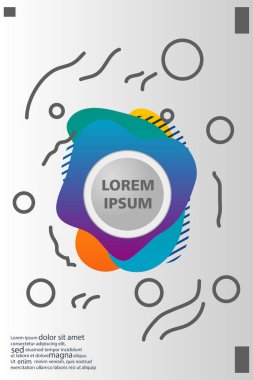 Memphis tarzı kitap tasarım koleksiyonu renkli şablonlarıyla geometrik şekiller, trendy Memphis desenlerle 80's-90's moda. reklam, davet, sunu izole vektör çizim için Ideal