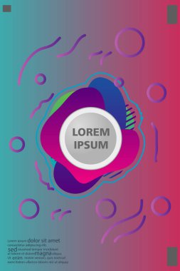 Memphis tarzı kitap tasarım koleksiyonu renkli şablonlarıyla geometrik şekiller, trendy Memphis desenlerle 80's-90's moda. reklam, davet, sunu izole vektör çizim için Ideal