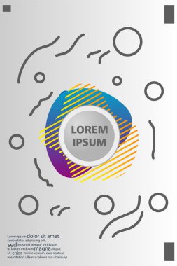 Memphis tarzı kitap tasarım koleksiyonu renkli şablonlarıyla geometrik şekiller, trendy Memphis desenlerle 80's-90's moda. reklam, davet, sunu izole vektör çizim için Ideal