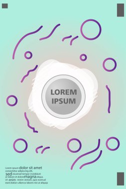 Memphis tarzı kitap tasarım koleksiyonu renkli şablonlarıyla geometrik şekiller, trendy Memphis desenlerle 80's-90's moda. reklam, davet, sunu izole vektör çizim için Ideal