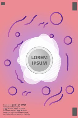 Memphis tarzı kitap tasarım koleksiyonu renkli şablonlarıyla geometrik şekiller, trendy Memphis desenlerle 80's-90's moda. reklam, davet, sunu izole vektör çizim için Ideal