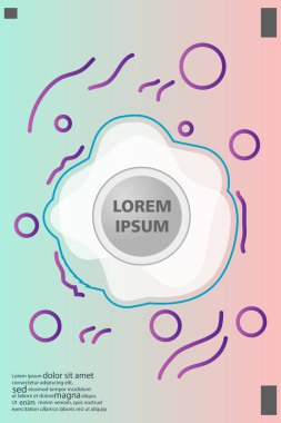 Memphis tarzı kitap tasarım koleksiyonu renkli şablonlarıyla geometrik şekiller, trendy Memphis desenlerle 80's-90's moda. reklam, davet, sunu izole vektör çizim için Ideal