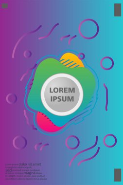 Memphis tarzı kitap tasarım koleksiyonu renkli şablonlarıyla geometrik şekiller, trendy Memphis desenlerle 80's-90's moda. reklam, davet, sunu izole vektör çizim için Ideal