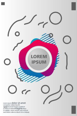 Memphis tarzı kitap tasarım koleksiyonu renkli şablonlarıyla geometrik şekiller, trendy Memphis desenlerle 80's-90's moda. reklam, davet, sunu izole vektör çizim için Ideal