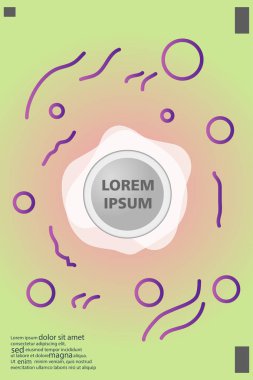 Memphis tarzı kitap tasarım koleksiyonu renkli şablonlarıyla geometrik şekiller, trendy Memphis desenlerle 80's-90's moda. reklam, davet, sunu izole vektör çizim için Ideal