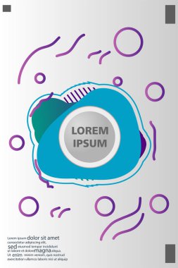 Memphis tarzı kitap tasarım koleksiyonu renkli şablonlarıyla geometrik şekiller, trendy Memphis desenlerle 80's-90's moda. reklam, davet, sunu izole vektör çizim için Ideal