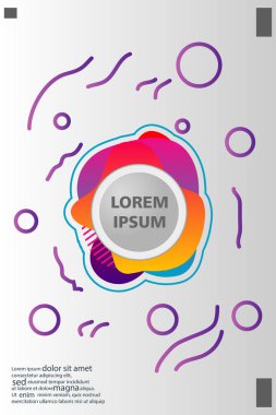 Memphis tarzı kitap tasarım koleksiyonu renkli şablonlarıyla geometrik şekiller, trendy Memphis desenlerle 80's-90's moda. reklam, davet, sunu izole vektör çizim için Ideal