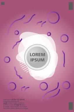 Memphis tarzı kitap tasarım koleksiyonu renkli şablonlarıyla geometrik şekiller, trendy Memphis desenlerle 80's-90's moda. reklam, davet, sunu izole vektör çizim için Ideal