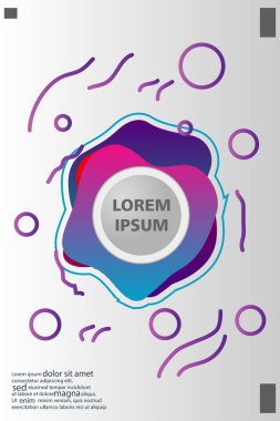 Memphis tarzı kitap tasarım koleksiyonu renkli şablonlarıyla geometrik şekiller, trendy Memphis desenlerle 80's-90's moda. reklam, davet, sunu izole vektör çizim için Ideal