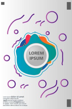 Memphis tarzı kitap tasarım koleksiyonu renkli şablonlarıyla geometrik şekiller, trendy Memphis desenlerle 80's-90's moda. reklam, davet, sunu izole vektör çizim için Ideal