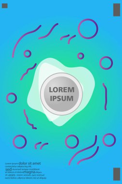 Memphis tarzı kitap tasarım koleksiyonu renkli şablonlarıyla geometrik şekiller, trendy Memphis desenlerle 80's-90's moda. reklam, davet, sunu izole vektör çizim için Ideal